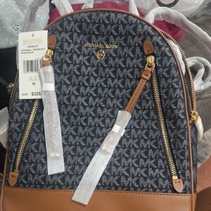 Michael Kors Blue and Tan Women's Backpack